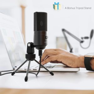 Fifine T669 USB Flash Drive Condenser Microphone on a stand